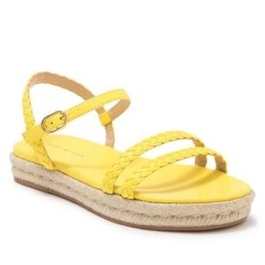Stuart Weitzman Mykonos Braided Strap Espadrille Flat in lemon yellow - 7